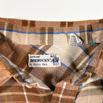 Vintage 80's Roebucks Plaid Flannel Pearl Snap Button Up Shirt