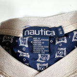 Vintage 90's Nautica Heather Oatmeal Henley T-Shirt