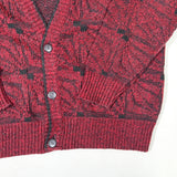 Vintage 90’s Michael Gerald Red Geometric Knit Cardigan