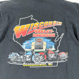 Modern 2005 Harley Davidson Long Sleeve Flames Wisconsin T-Shirt