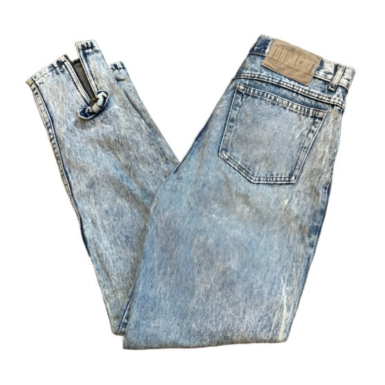 Vintage 80's Jordache Distressed Zipper-Ankle Acid Wash Jeans