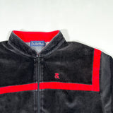 Vintage 80’s Countess Mara Black & Red Velour Track Jacket