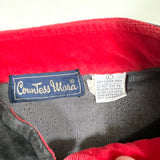 Vintage 80’s Countess Mara Black & Red Velour Track Jacket