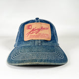Vintage Y2K Kani Jeans Distressed Denim Leather Patch Strapback Hat