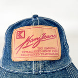 Vintage Y2K Kani Jeans Distressed Denim Leather Patch Strapback Hat