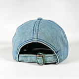 Vintage 90's Antamex Denim Leather Brim Strapback Hat