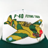 Vintage 80's P-40 Flying Tiger Trucker Hat