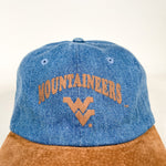 Vintage 90's WV Mountaineers Denim Suede Hat