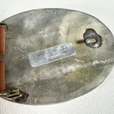 Vintage 80's Sears Western Eagle Nickel Silver Tooled Leather Belt