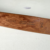 Vintage 80's Sears Western Eagle Nickel Silver Tooled Leather Belt