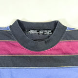 Vintage 90’s Claiborne Burgundy Navy Blue Stripe Mock Neck Long Sleeve Shirt