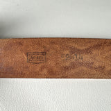 Vintage 80's Sears Western Eagle Nickel Silver Tooled Leather Belt