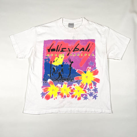 Vintage 90's Ocean Pacific Volleyball Flower T-Shirt