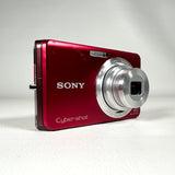 Modern 2009 Sony Cyber-shot DSC-W180 10.1MP Red Digital Camera