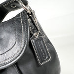 Modern 2010 Coach Black Leather Pleated Shoulder Bag Purse