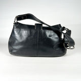 Modern 2010 Coach Black Leather Pleated Shoulder Bag Purse