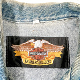 Vintage 90s Harley-Davidson Eagle Patch Denim Biker Vest