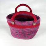 Vintage 90's Red Felted Wool Knit Tote Purse