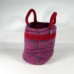 Vintage 90's Red Felted Wool Knit Tote Purse