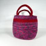 Vintage 90's Red Felted Wool Knit Tote Purse