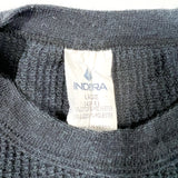 Vintage 90's Indera Black Waffle Knit Thermal Long Sleeve Shirt