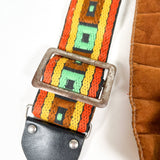 Vintage 70's Woven Geometric Padded Camera Shoulder Strap