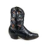 Vintage 50's Acme Black Leather Inlay Western Cowboy Boots