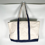 Vintage Y2K LL Bean Blue Straps Zip Top "JDT" Boat and Tote Bag