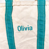 Vintage 90's LL Bean Green Straps "Olivia" Boat and Tote Bag