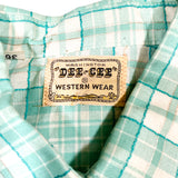 Vintage 60's Dee Cee Western Wear Tapered Plaid Pearl Snap Button Up Shirt