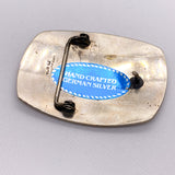 Vintage 70's German Silver Deer Stag Head Western Belt Buckle