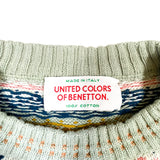 Vintage 90's United Colors of Benetton Striped Crewneck Sweater