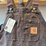 Modern 2015 Carhartt Brown Duck Bib R06 DKB 34x30 Overalls