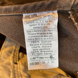 Modern 2015 Carhartt Brown Duck Bib R06 DKB 34x30 Overalls