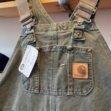 Vintage 2004 Carhartt R27 MOS 34x29 Moss Green Insulated Overalls