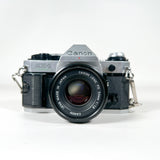 Vintage 80's Canon AE-1 Program SLR 50mm f/1.8 Lens Kit 35mm Film Camera