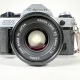 Vintage 80's Canon AE-1 Program SLR 50mm f/1.8 Lens Kit 35mm Film Camera
