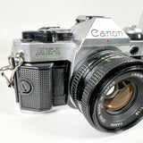 Vintage 80's Canon AE-1 Program SLR 50mm f/1.8 Lens Kit 35mm Film Camera