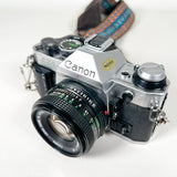 Vintage 80's Canon AE-1 Program SLR 50mm f/1.8 Lens Kit 35mm Film Camera