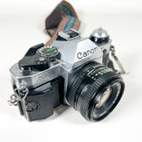 Vintage 80's Canon AE-1 Program SLR 50mm f/1.8 Lens Kit 35mm Film Camera