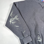 Vintage 90's Russell Athletic Paint Splatter Crewneck Sweatshirt