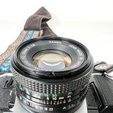 Vintage 80's Canon AE-1 Program SLR 50mm f/1.8 Lens Kit 35mm Film Camera
