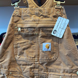 Modern Y2K Carhartt R01-M Brown Duck 32x29 Work Overalls