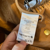 Modern Y2K Carhartt R01-M Brown Duck 32x29 Work Overalls