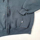 Vintage 90's Russell Athletic Black USA Made Full Zip Hoodie Sweatshirt