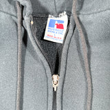 Vintage 90's Russell Athletic Black USA Made Full Zip Hoodie Sweatshirt