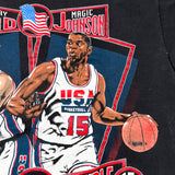Vintage 90's Larry Bird Magic Johnson USA Basketball Double Trouble T-Shirt