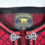 Vintage 80's Volund Norway Nordic Knit Wool Cardigan Sweater