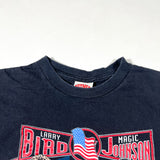 Vintage 90's Larry Bird Magic Johnson USA Basketball Double Trouble T-Shirt