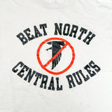 Vintage 80's Beat North Central Rules Graphic T-Shirt